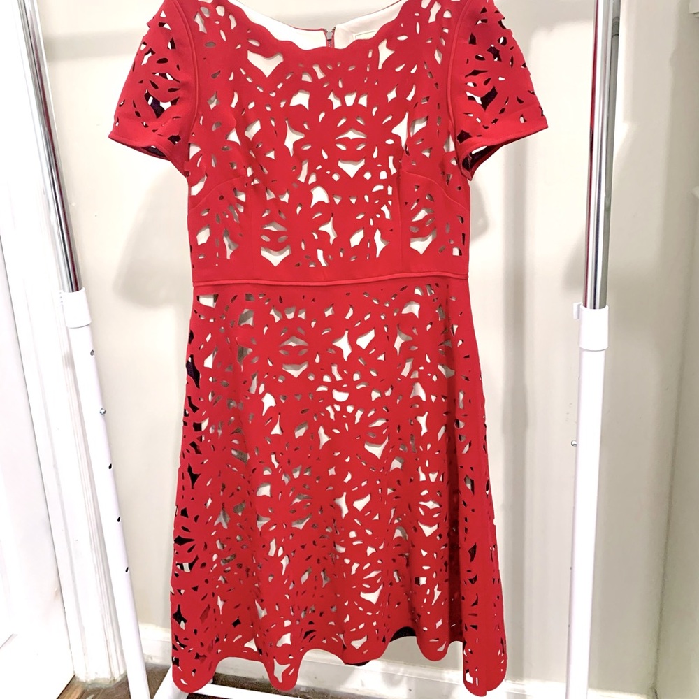 Moulinette Souers by Anthropologie laser cut cocktail dress